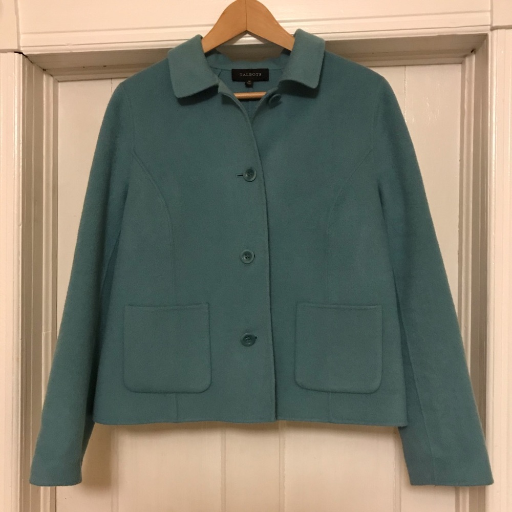 EUC Talbots wool blend button up coat, size 10